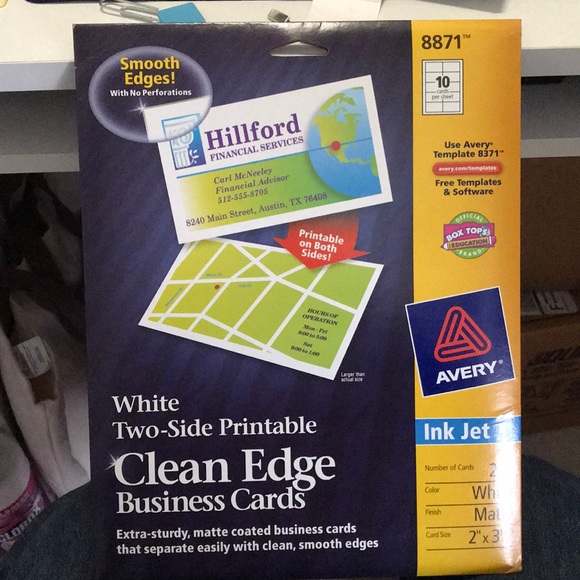 NIP Avery (#8871) inkjet clean edge business cards - Picture 1 of 2